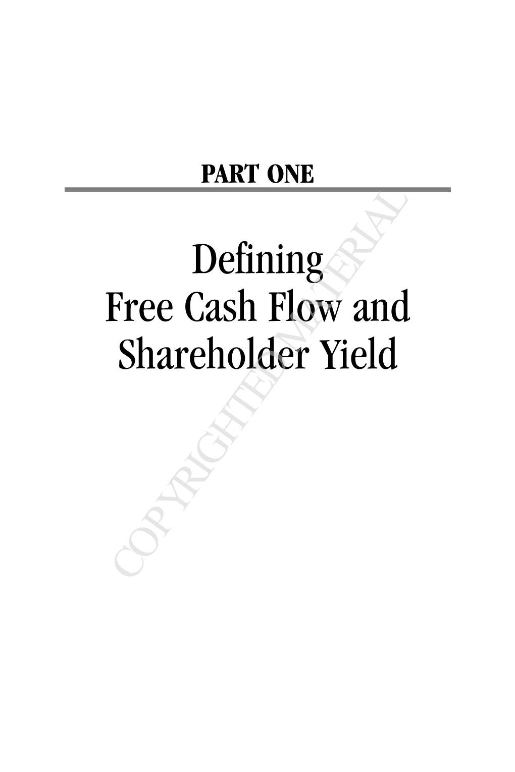 Defining Free Cash Flow and Shareholder Yield