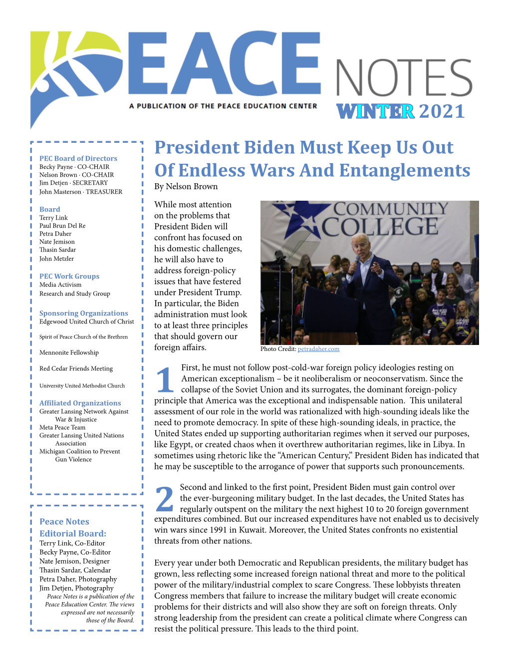 PEC-Newsletter Winter 2021