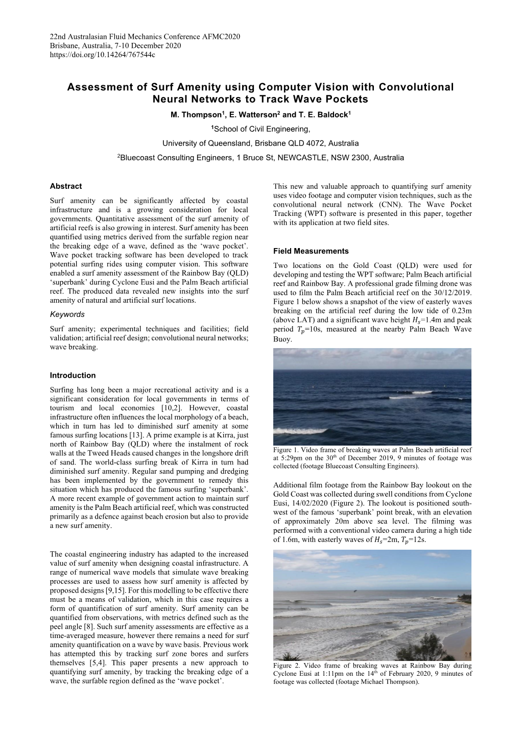 Assessment of Surf Amenity Using Computer Vision with Convolutional Neural Networks to Track Wave Pockets M