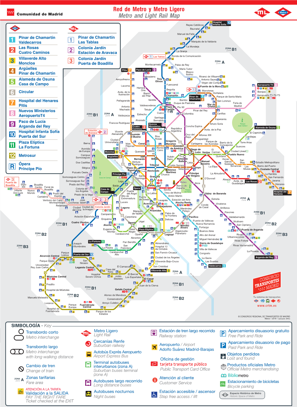 Metro Y Metro Ligero Metro and Light Rail Map