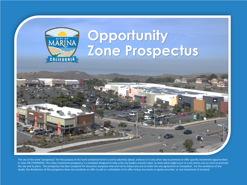 City of Marina Opportunity Zone Prospectus