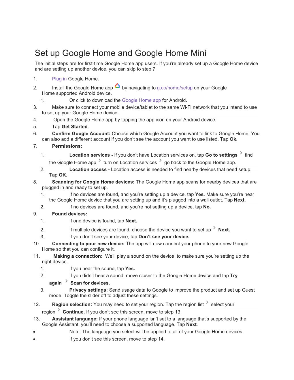 Set up Google Home and Google Home Mini the Initial Steps Are for First-Time Google Home App Users