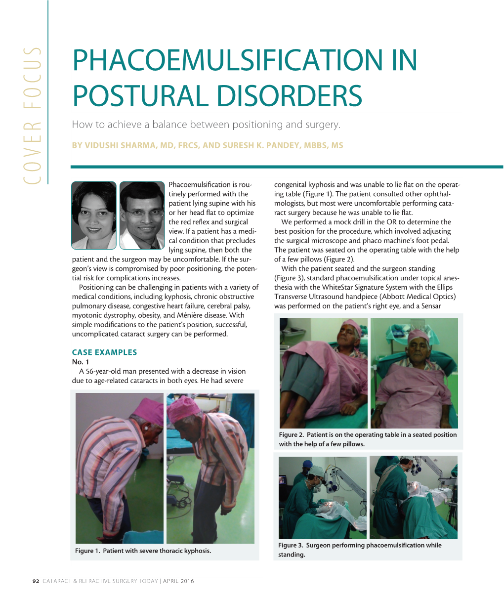 PHACOEMULSIFICATION in POSTURAL DISORDERS How to Achieve a Balance Between Positioning and Surgery