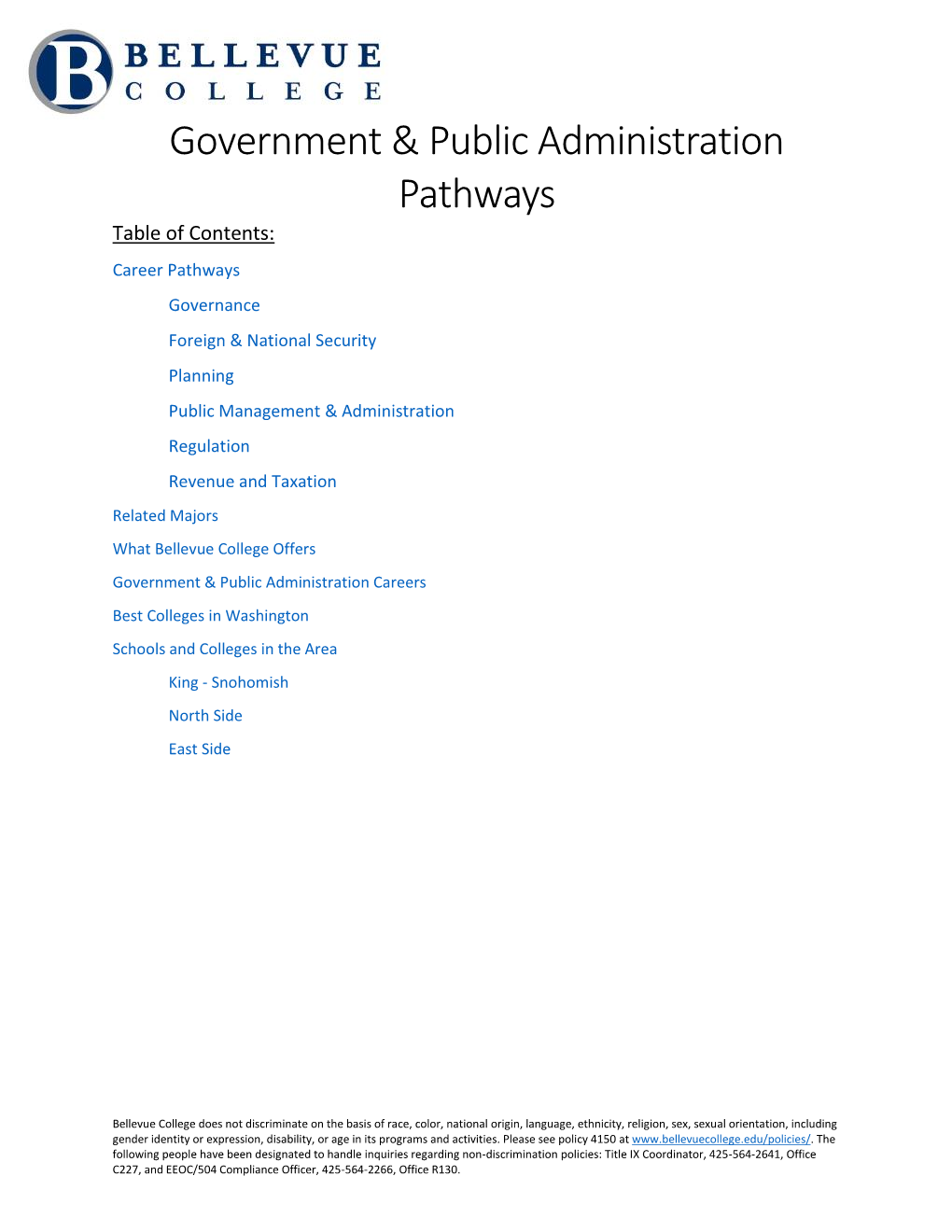 Government & Public Administration Pathways