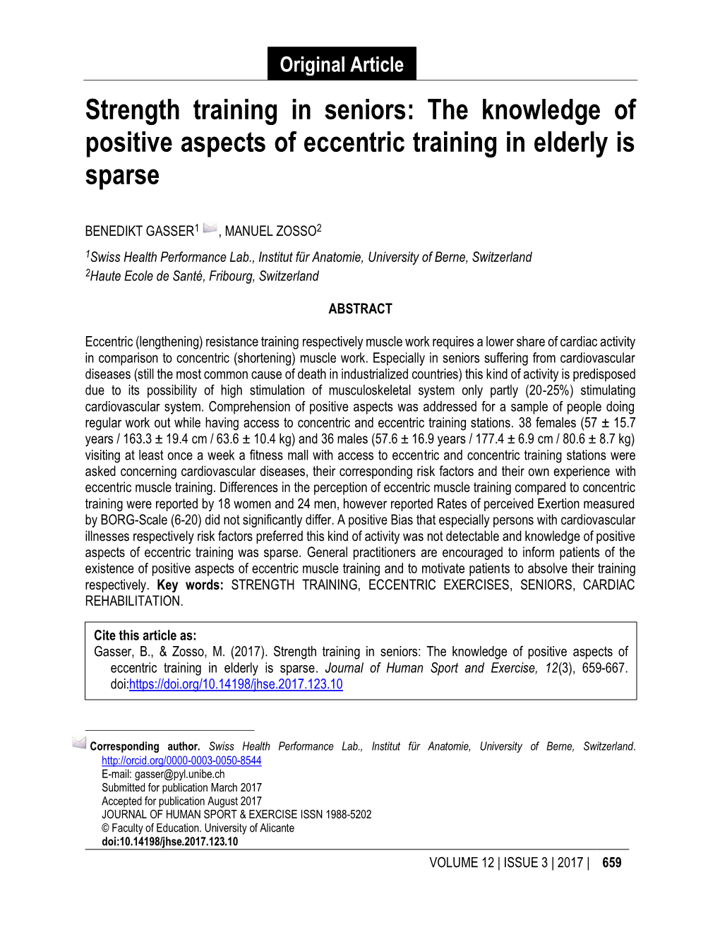 Strength Training in Seniors: the Knowledge of Positive Aspects of Eccentric Training in Elderly Is Sparse