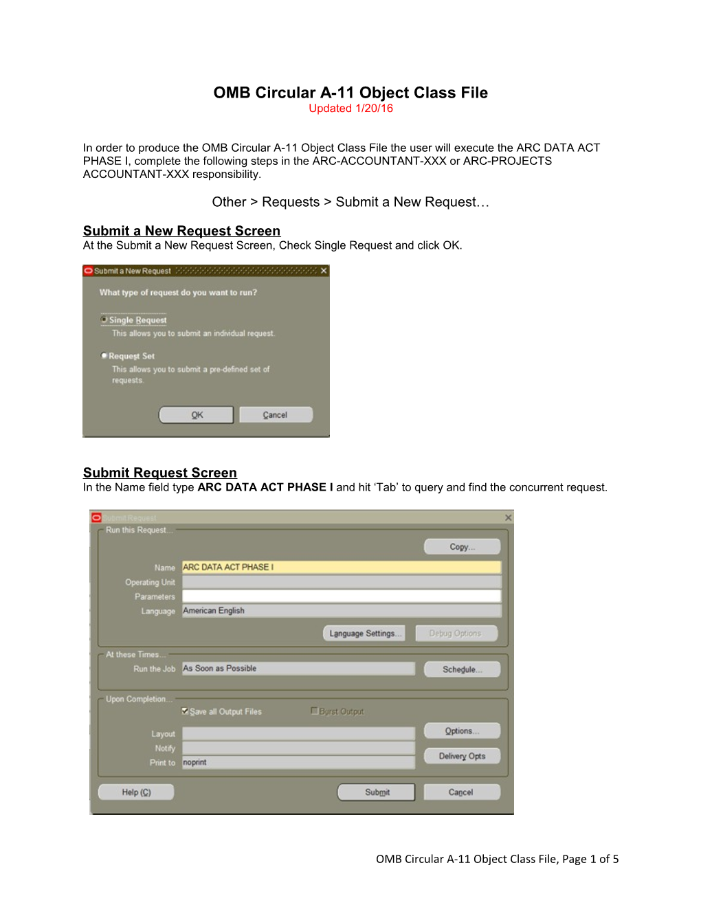 OMB Circular A-11 Object Class File