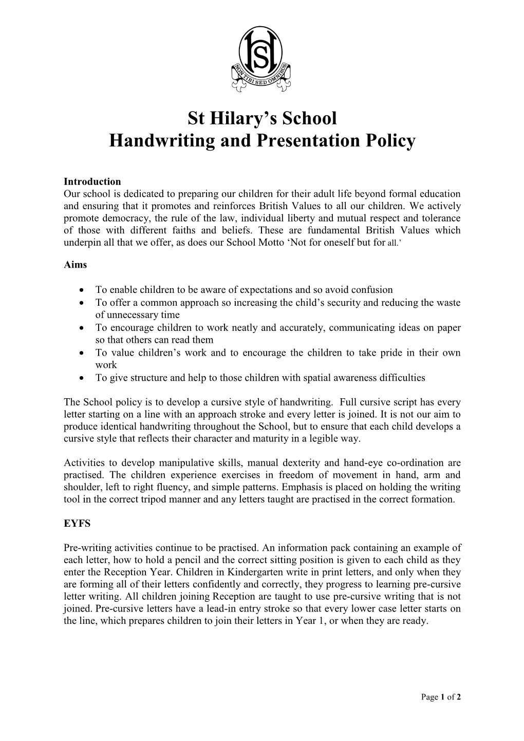Handwriting-And-Presentation-Policy