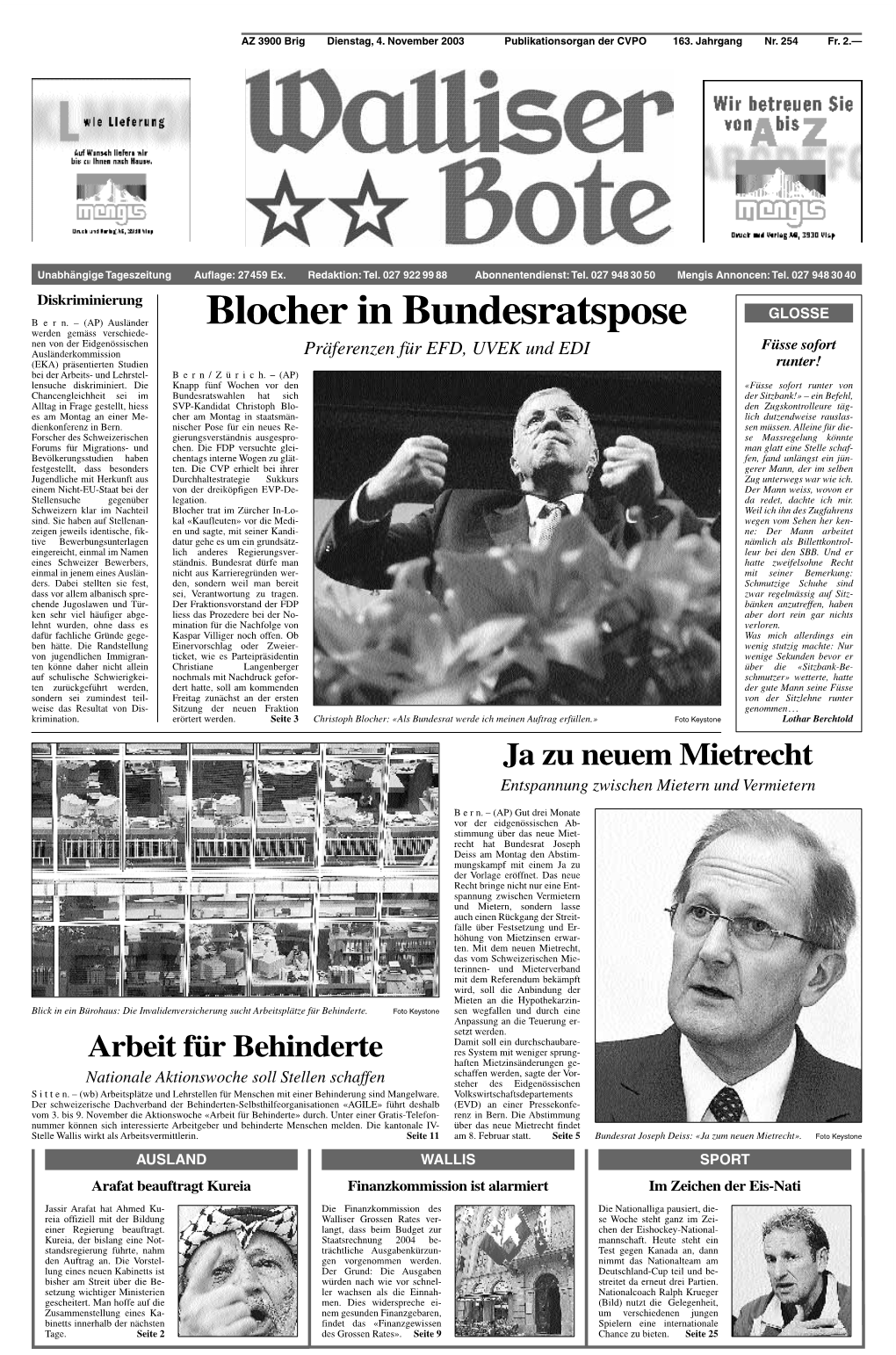 Blocher in Bundesratspose