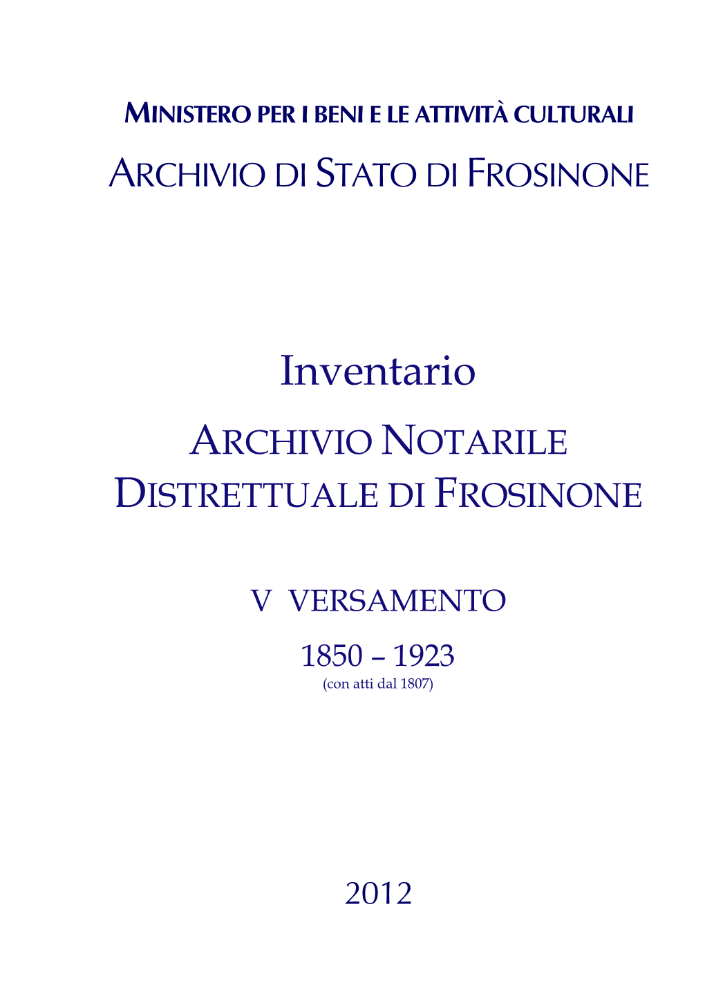 Archivio Notarile Distrettuale Di Frosinone