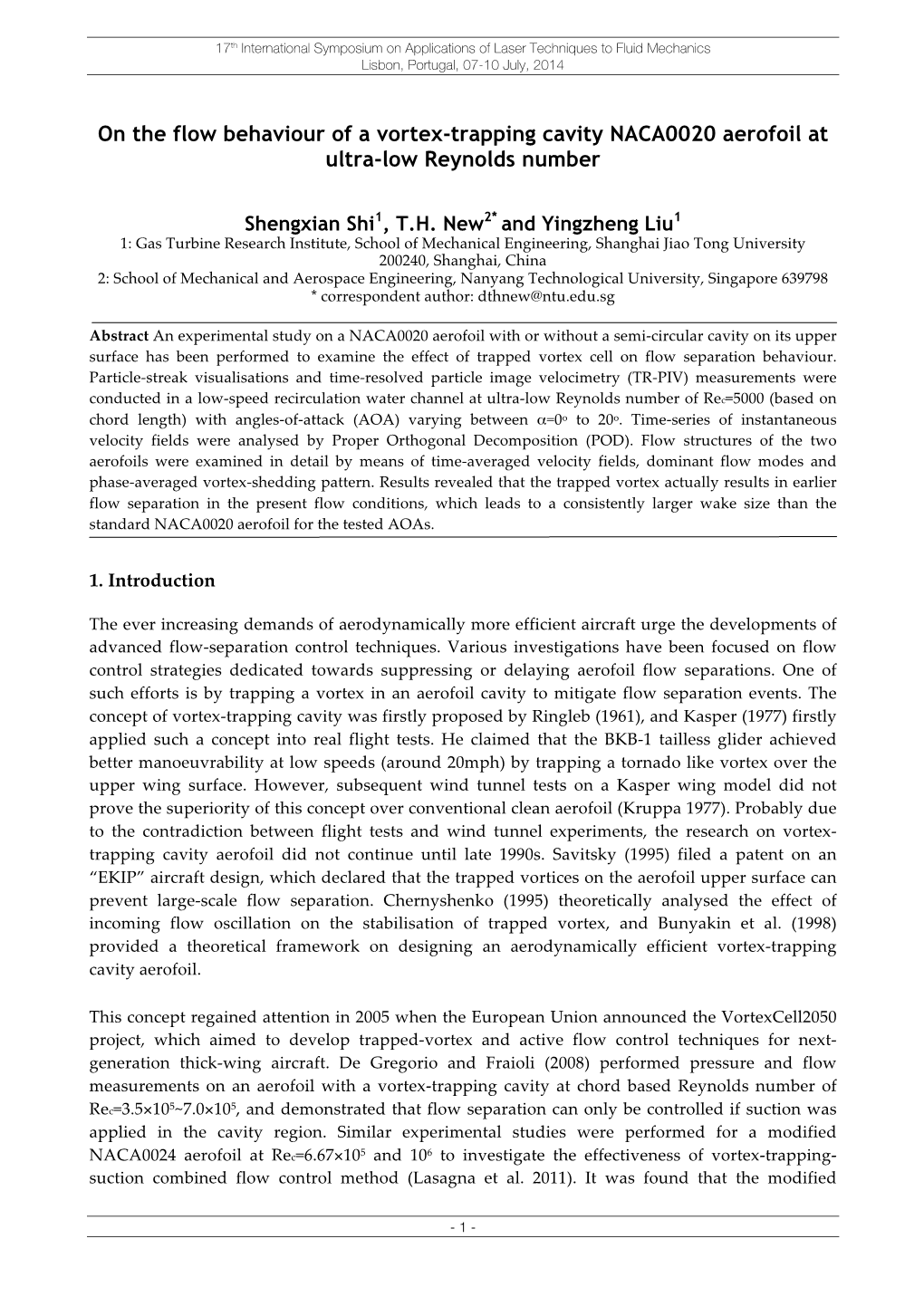 On the Flow Behaviour of a Vortex-Trapping Cavity NACA0020 Aerofoil at Ultra-Low Reynolds Number