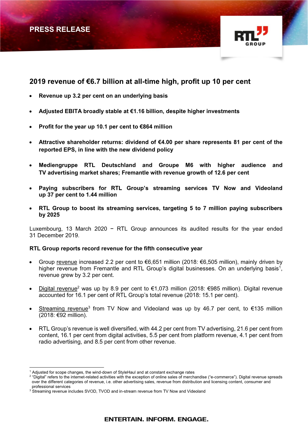 FY Results 2019 Press Release