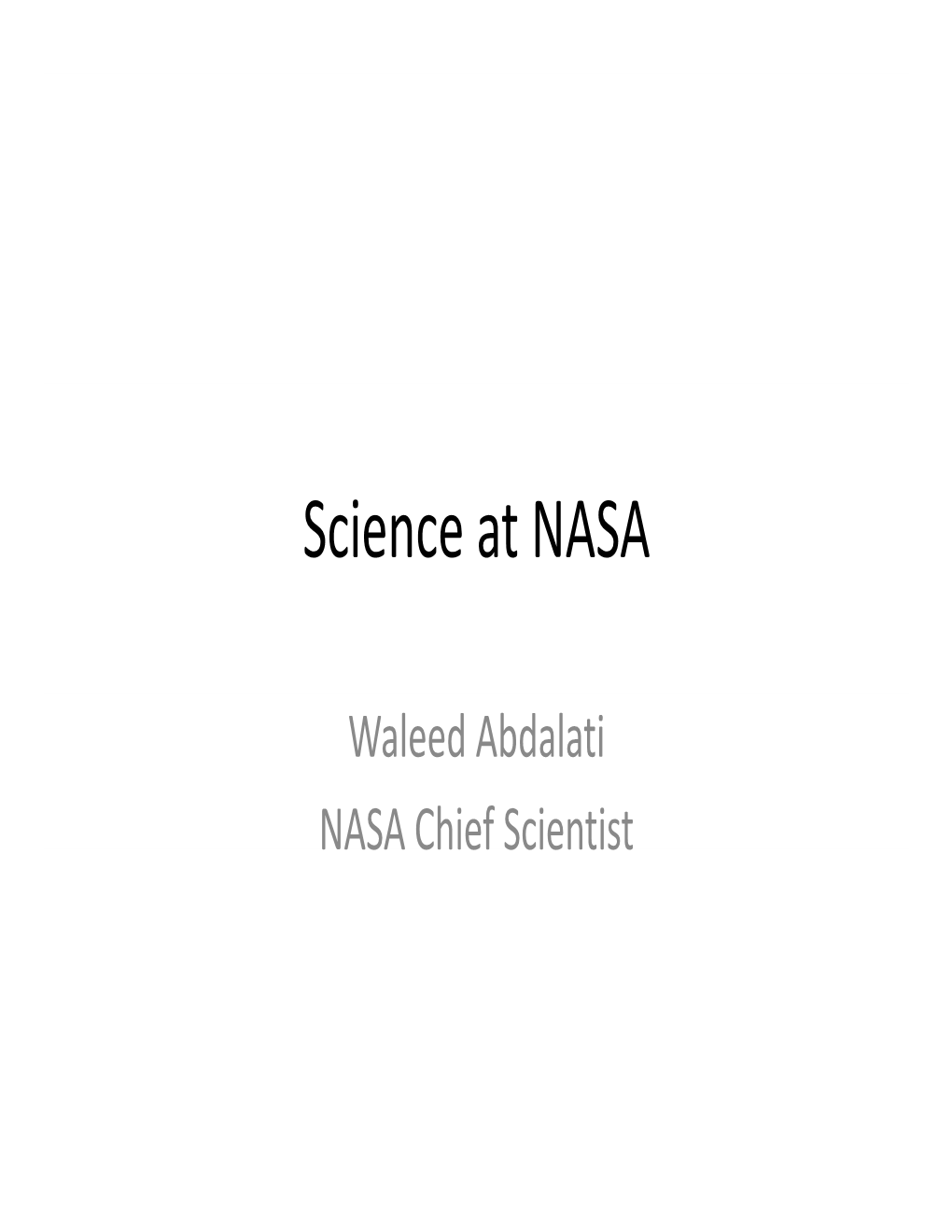 Science at NASA