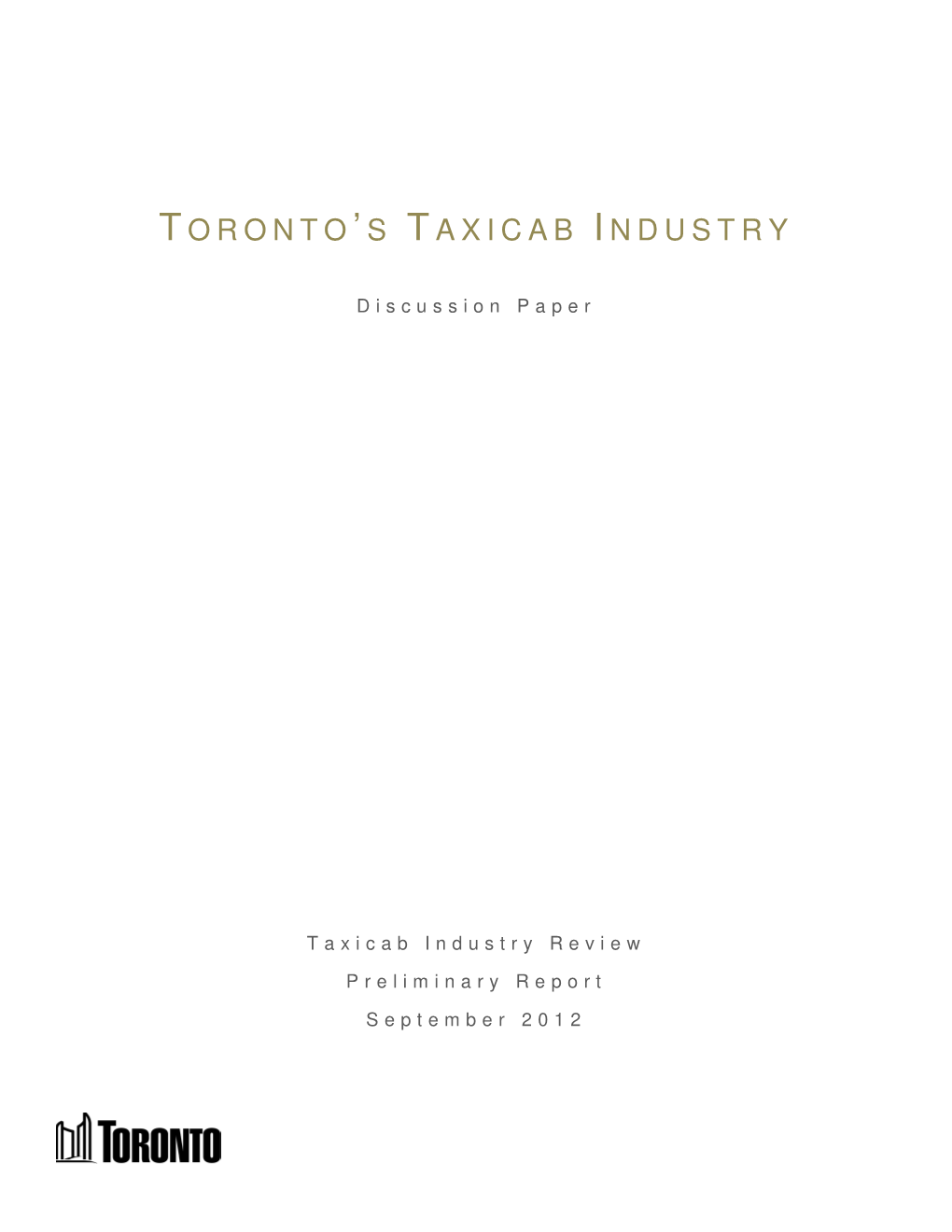 Toronto 'S Taxicab Industry