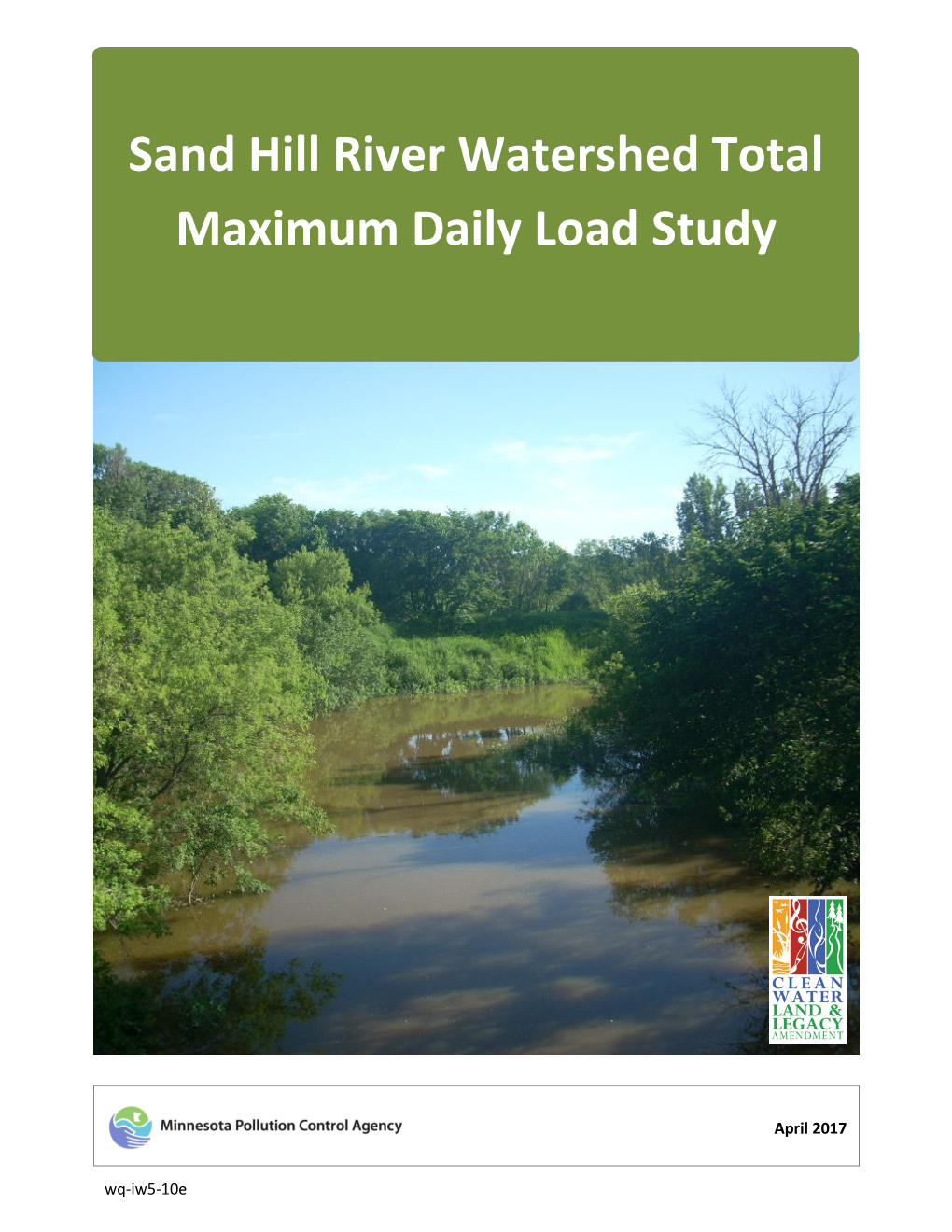 Sand Hill River Watershed Total Maximum Daily Load Study