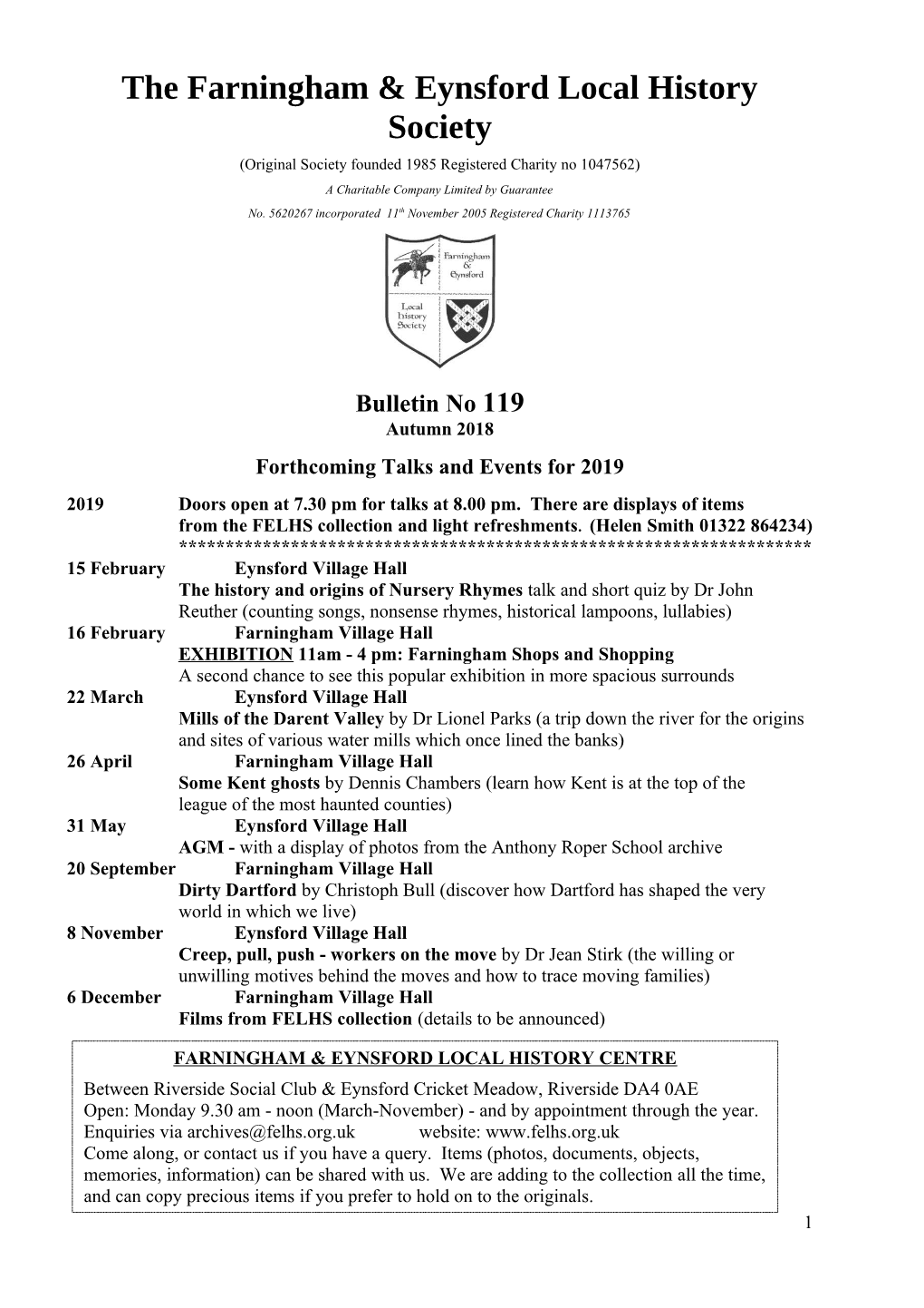 The Farningham & Eynsford Local History Society