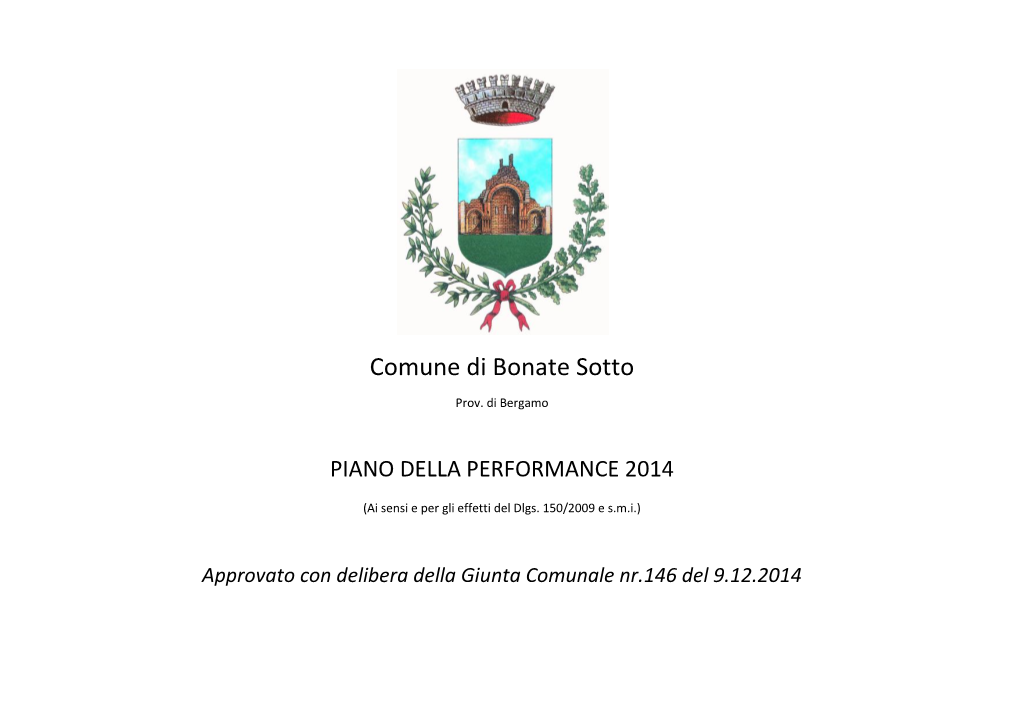 Piano Della Performance Anno 2014