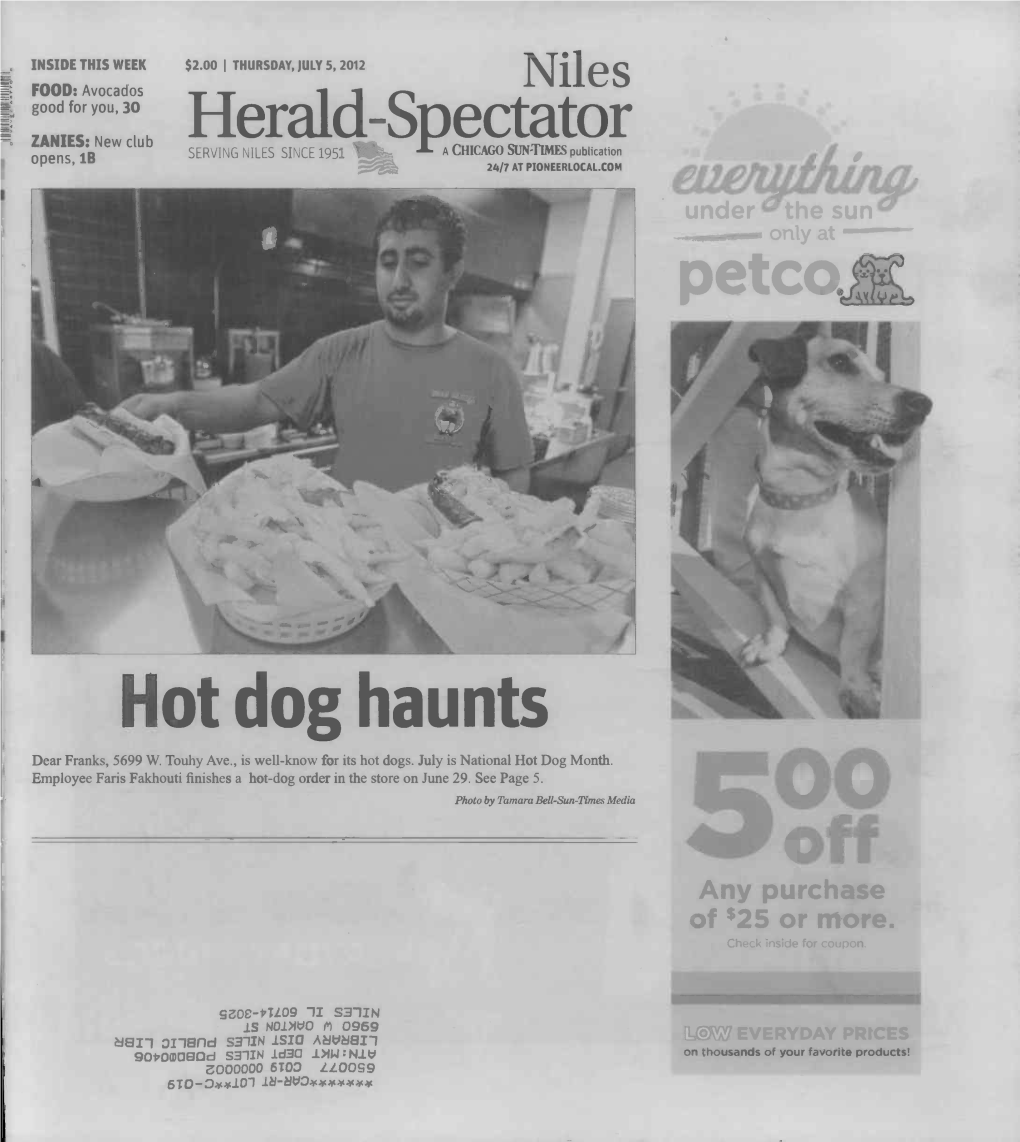 Herald Spectator a Chicago Suntemespublication Opens, Lb SERVING NILES SINCE 1951 21E/7 at PIONEERLOCAL.COM