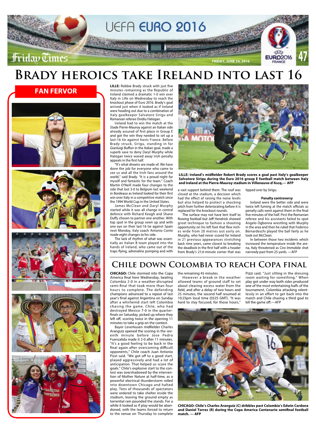 Brady Heroics Take Ireland Into Last 16