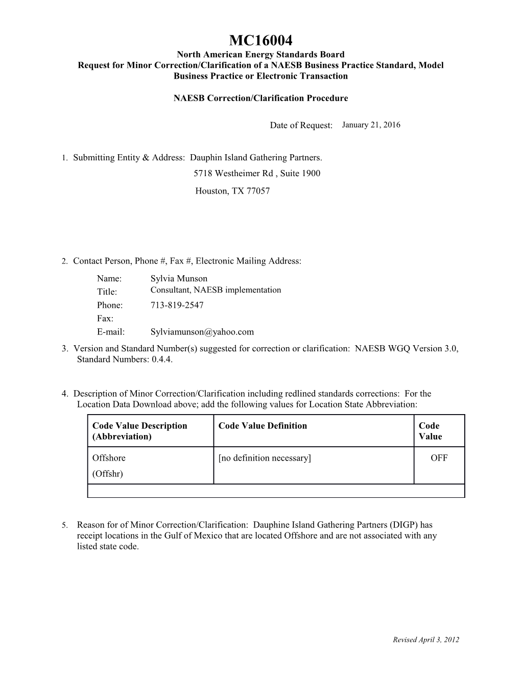 North American Energy Standards Board s6