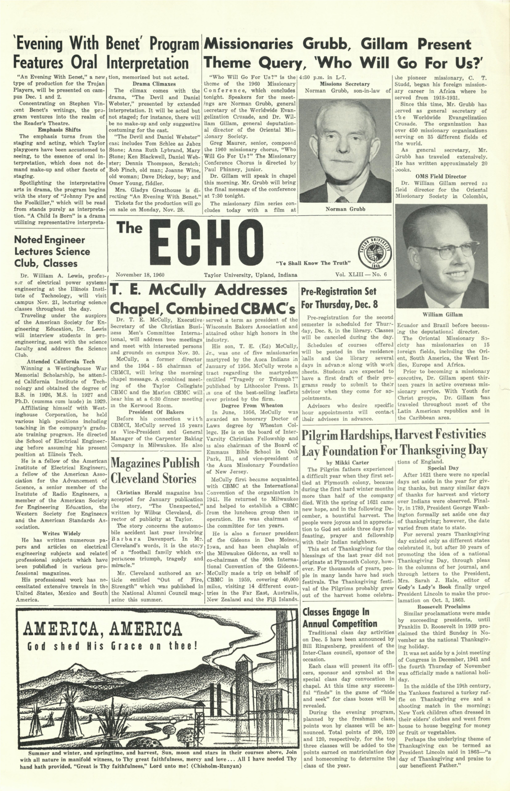The Echo: November 18, 1960