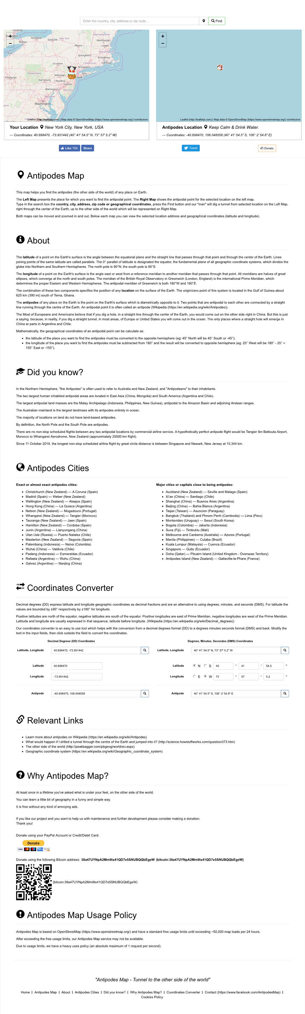 Antipodes Map Usage Policy