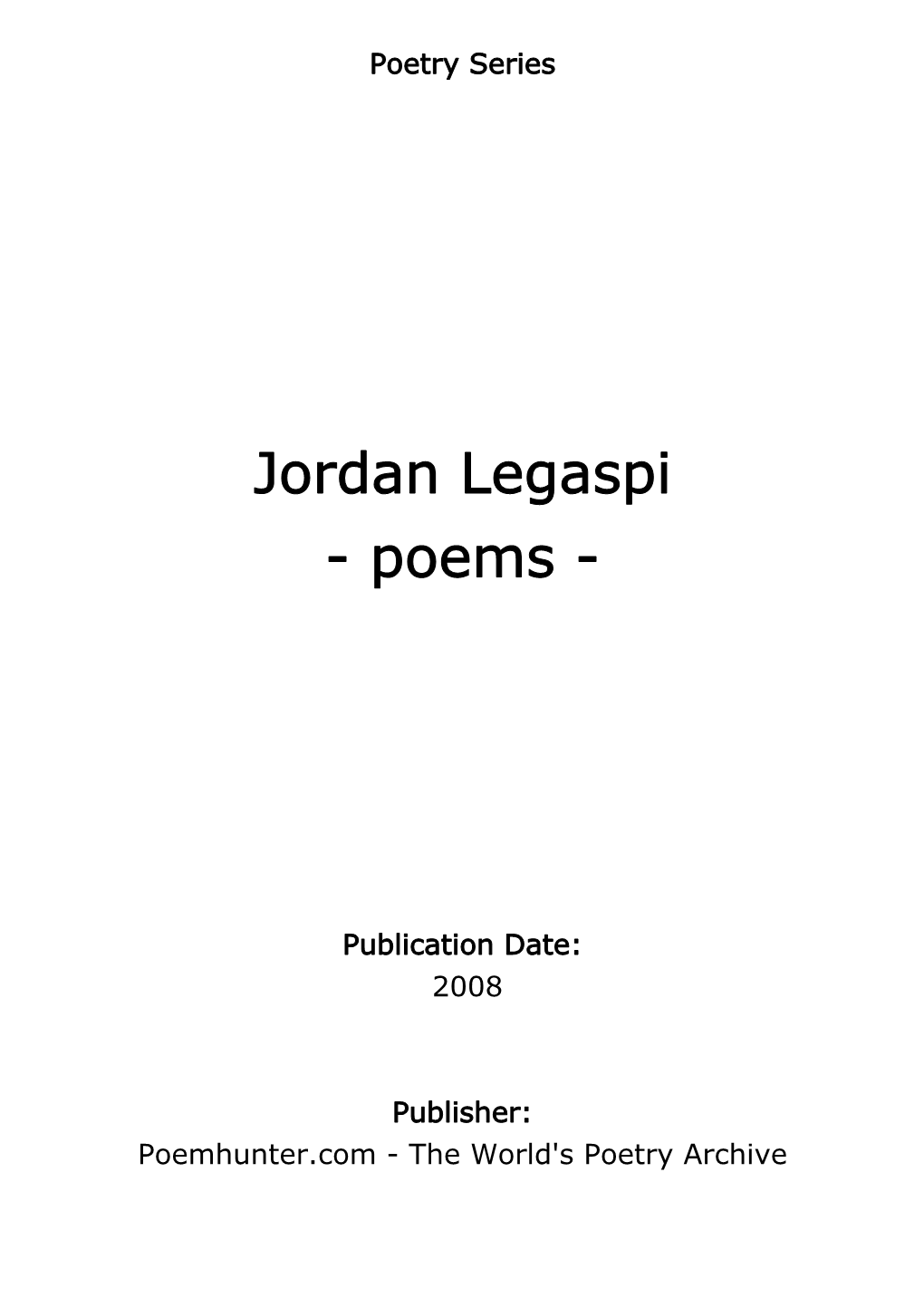 Jordan Legaspi - Poems