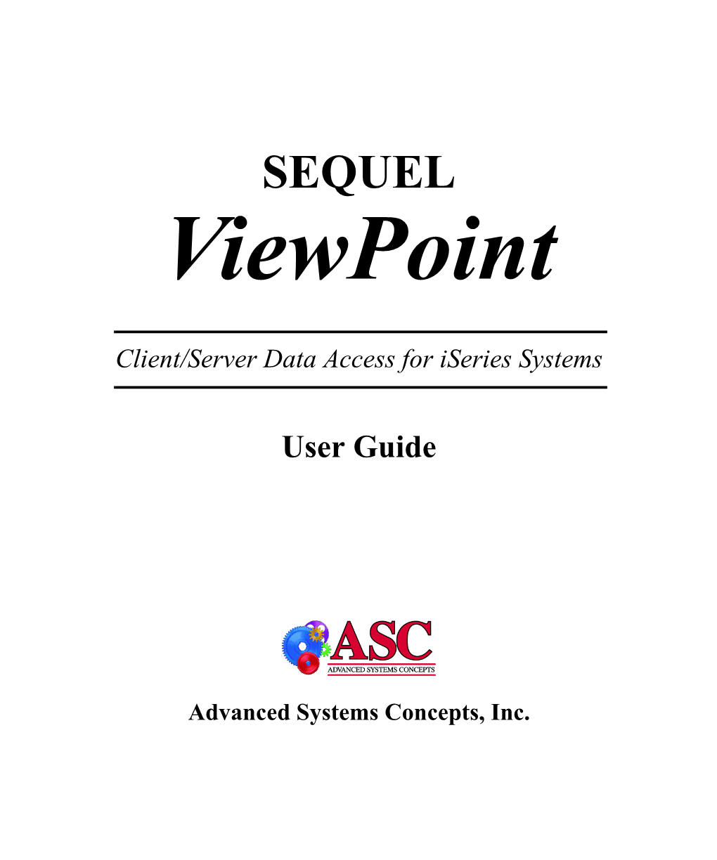 Sequel Viewpoint User Guide