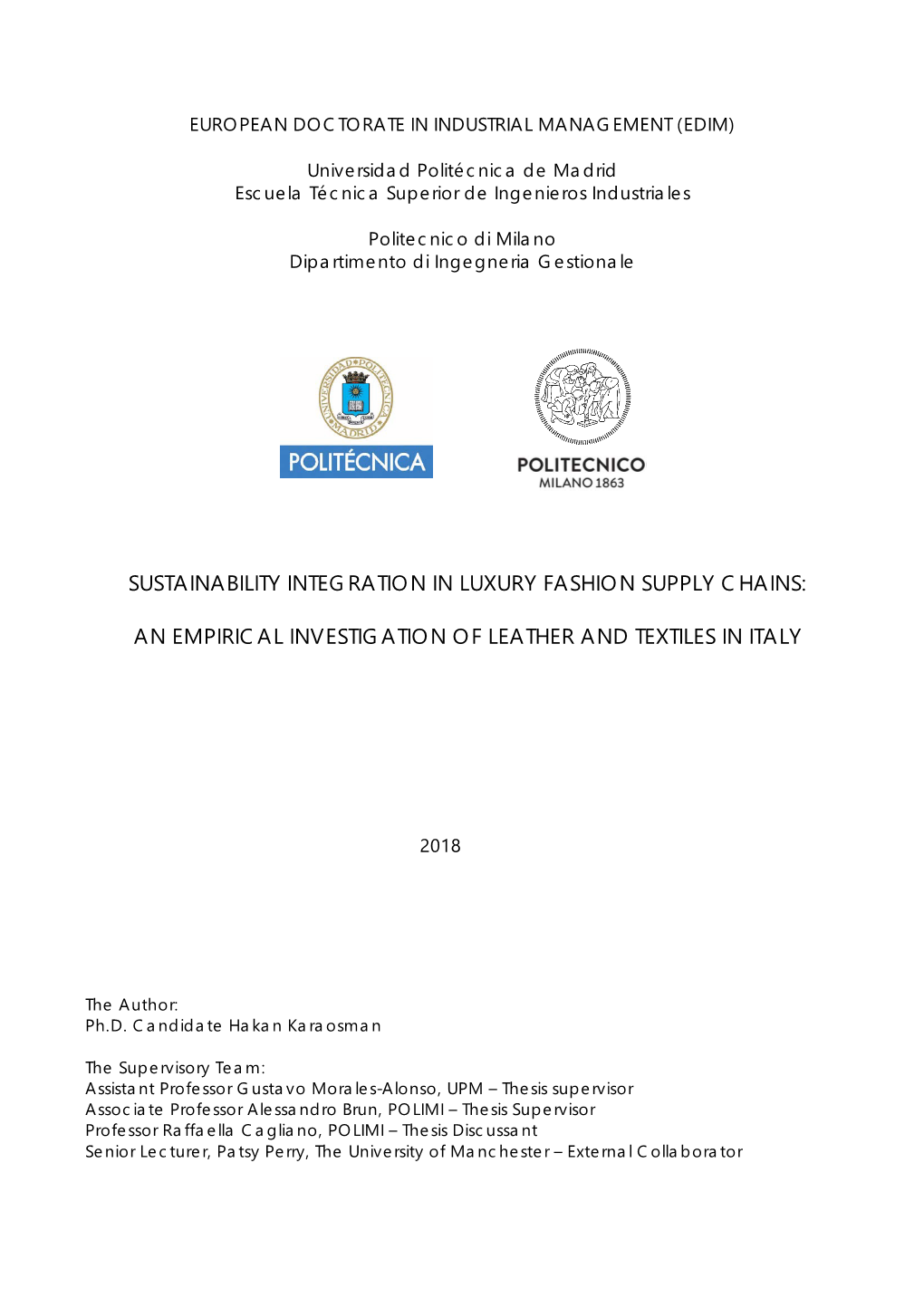 Sustainability Integration in Luxury Fashion Supply Chains: an Empirical Investigation of Leather and Textiles in Italy