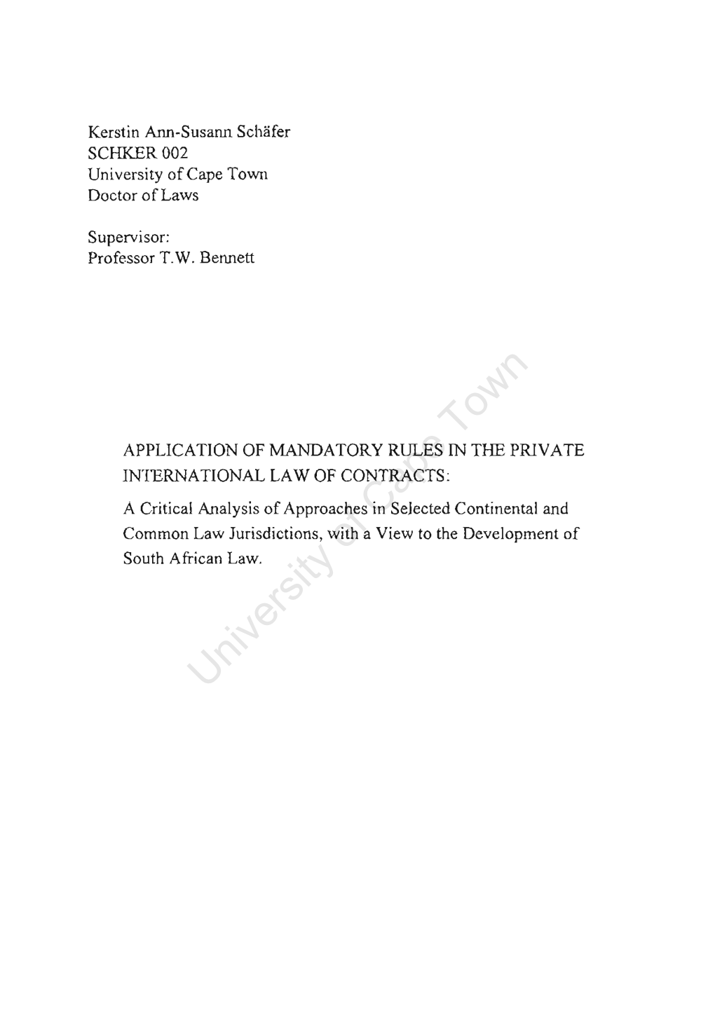 Application of Mandatory Rules in the Private International Law of Contracts 21