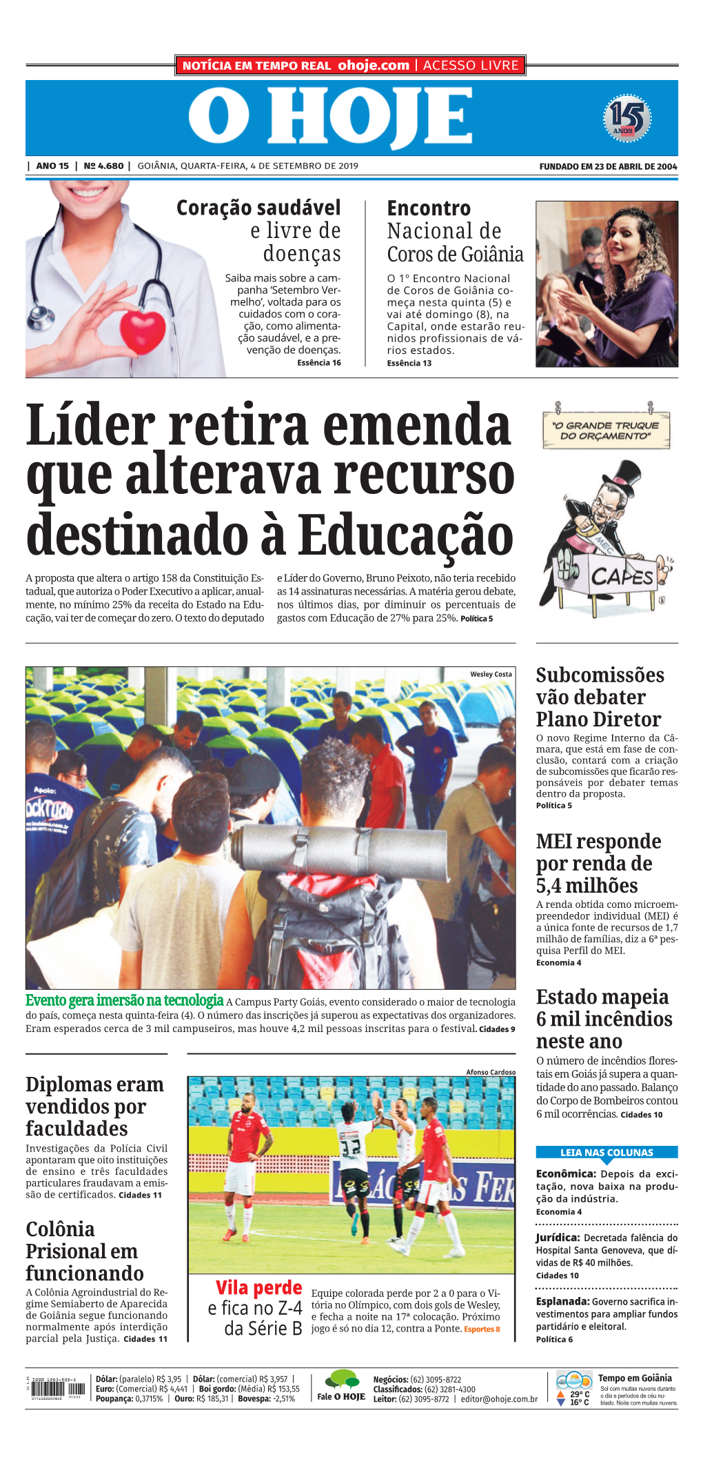 Líder Retira Emenda Que Alterava Recurso