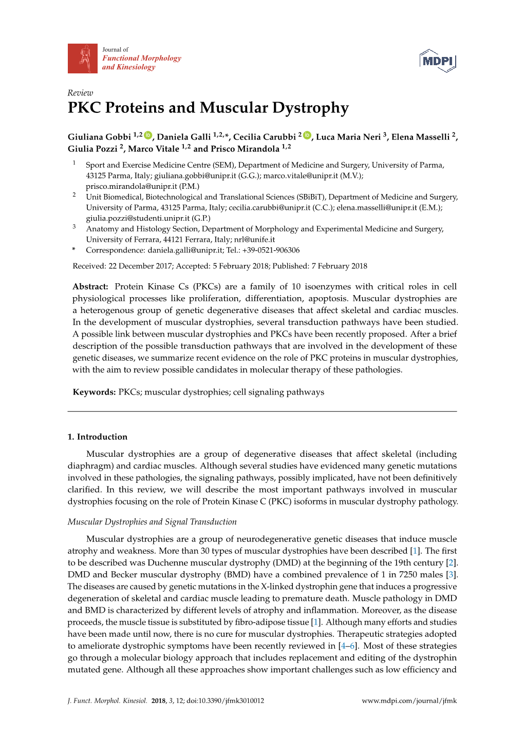 PKC Proteins and Muscular Dystrophy