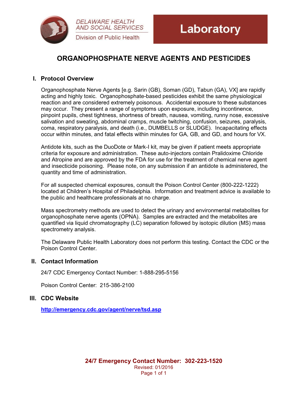 Organophosphate Nerve Agents and Pesticides