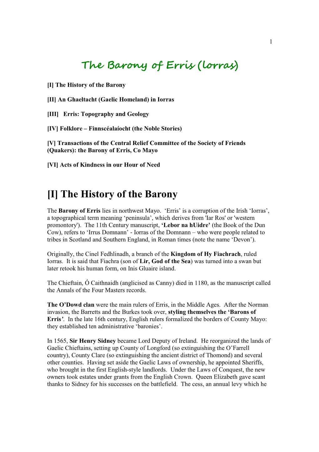 The Barony of Erris (Lorras)