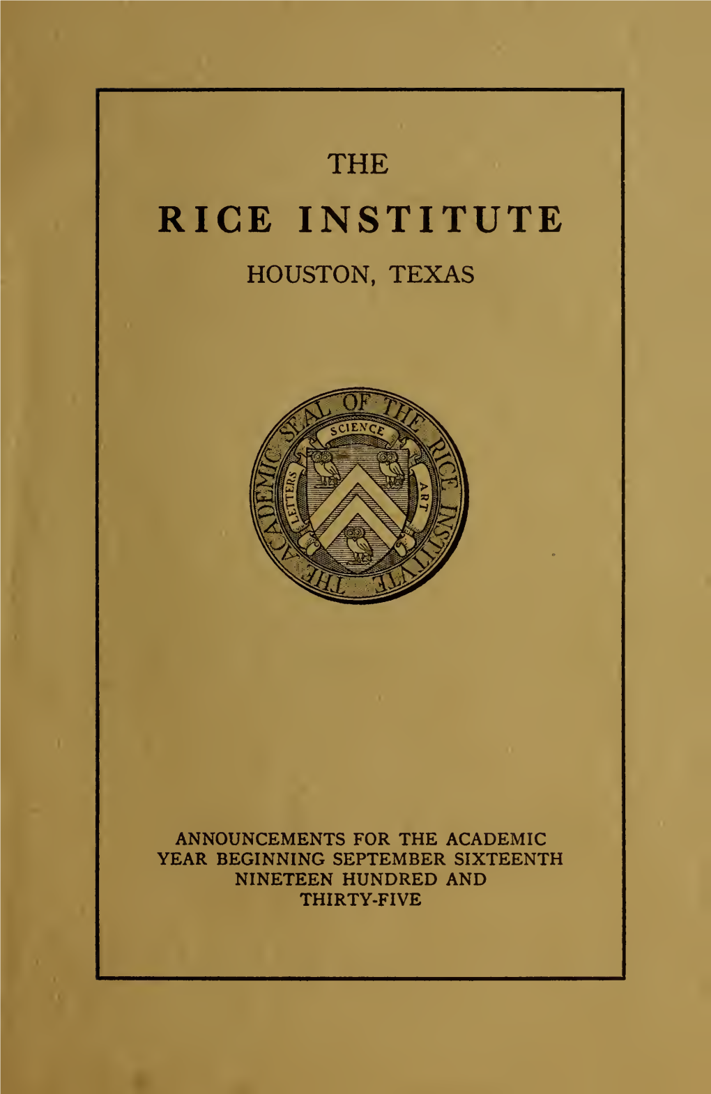 Rice University General Announcements