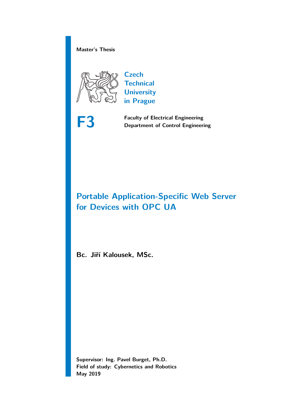 Portable Application-Specific Web Server for Devices with OPC UA