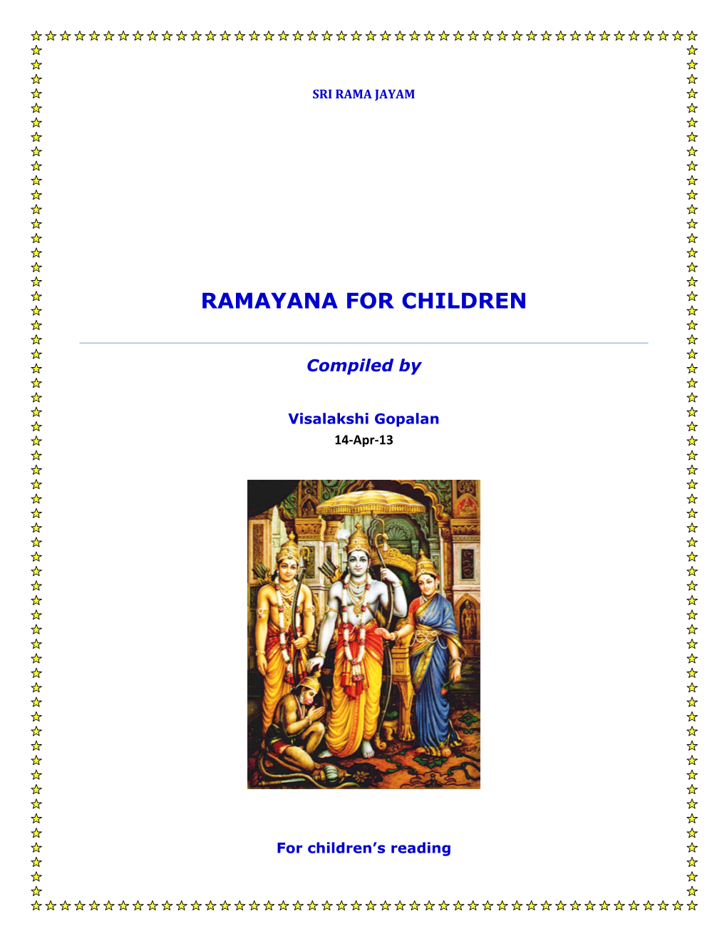 Ramayana for Children