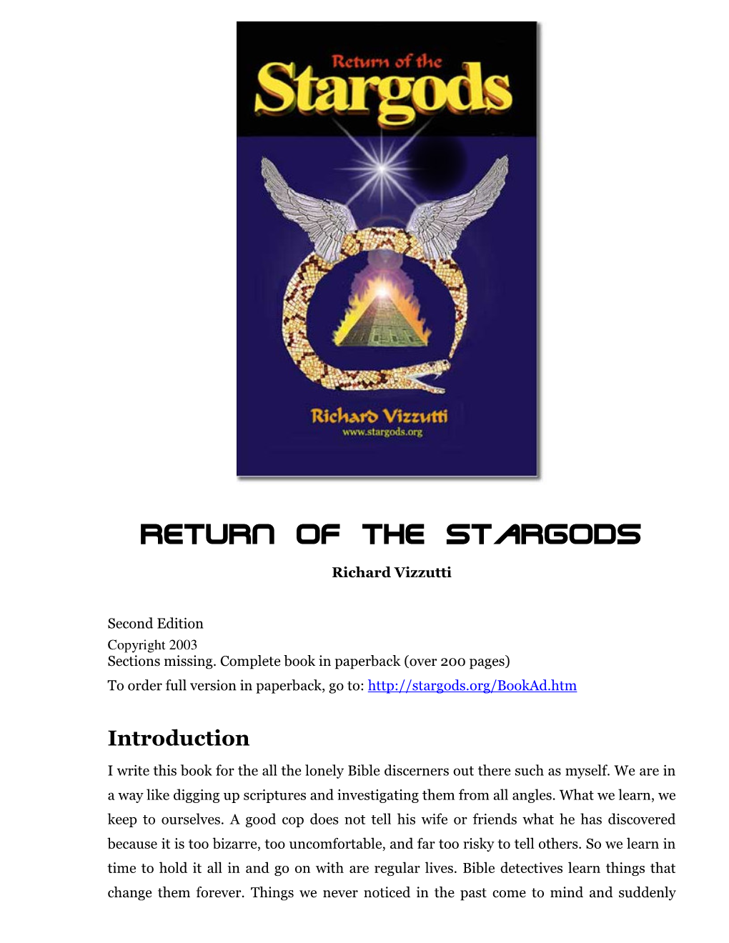 Return of the Stargods