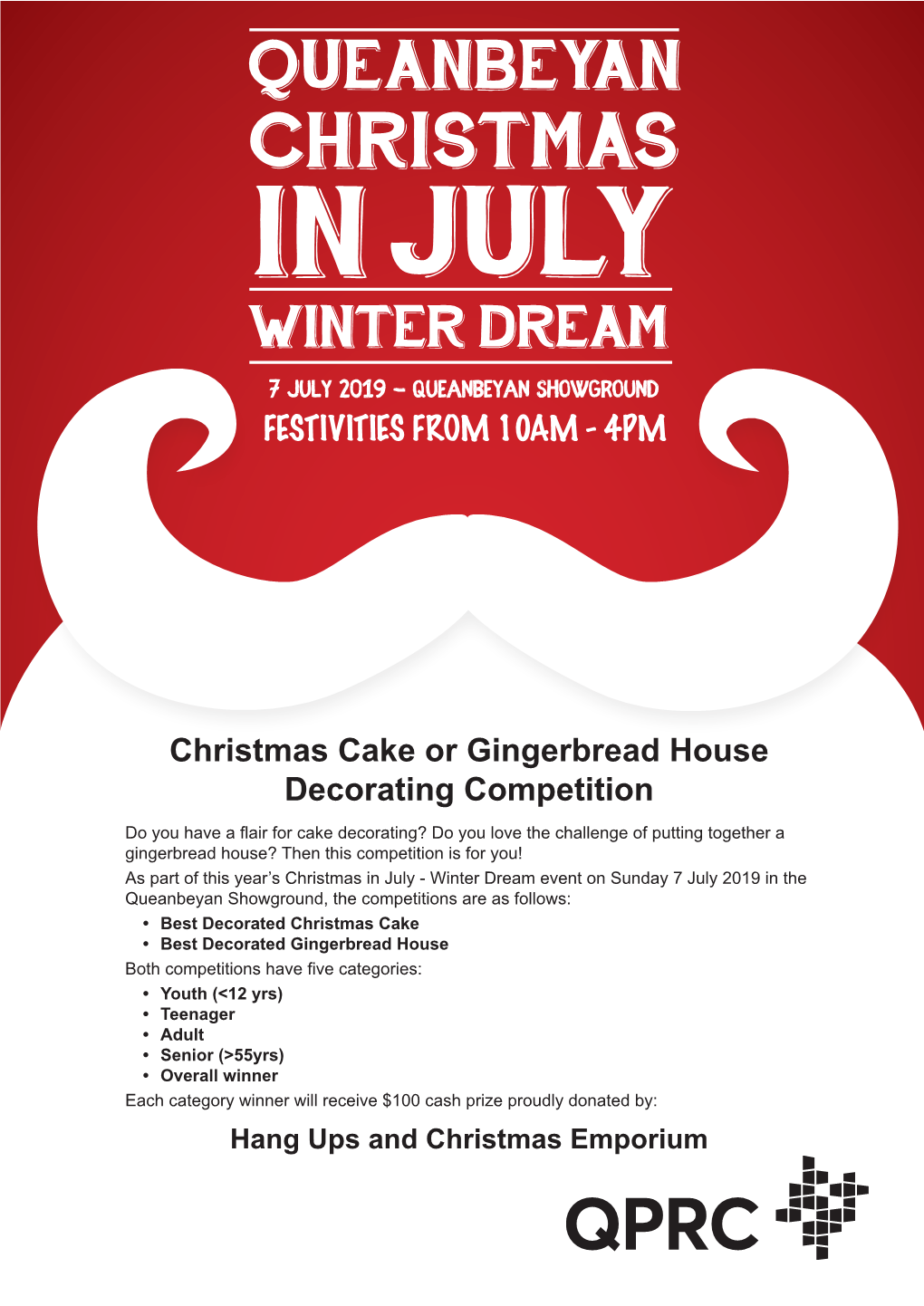 Queanbeyan Christmas in July Winter Dream 7 July 2019 - Queanbeyan Showground Festivities from 10Am - 4Pm