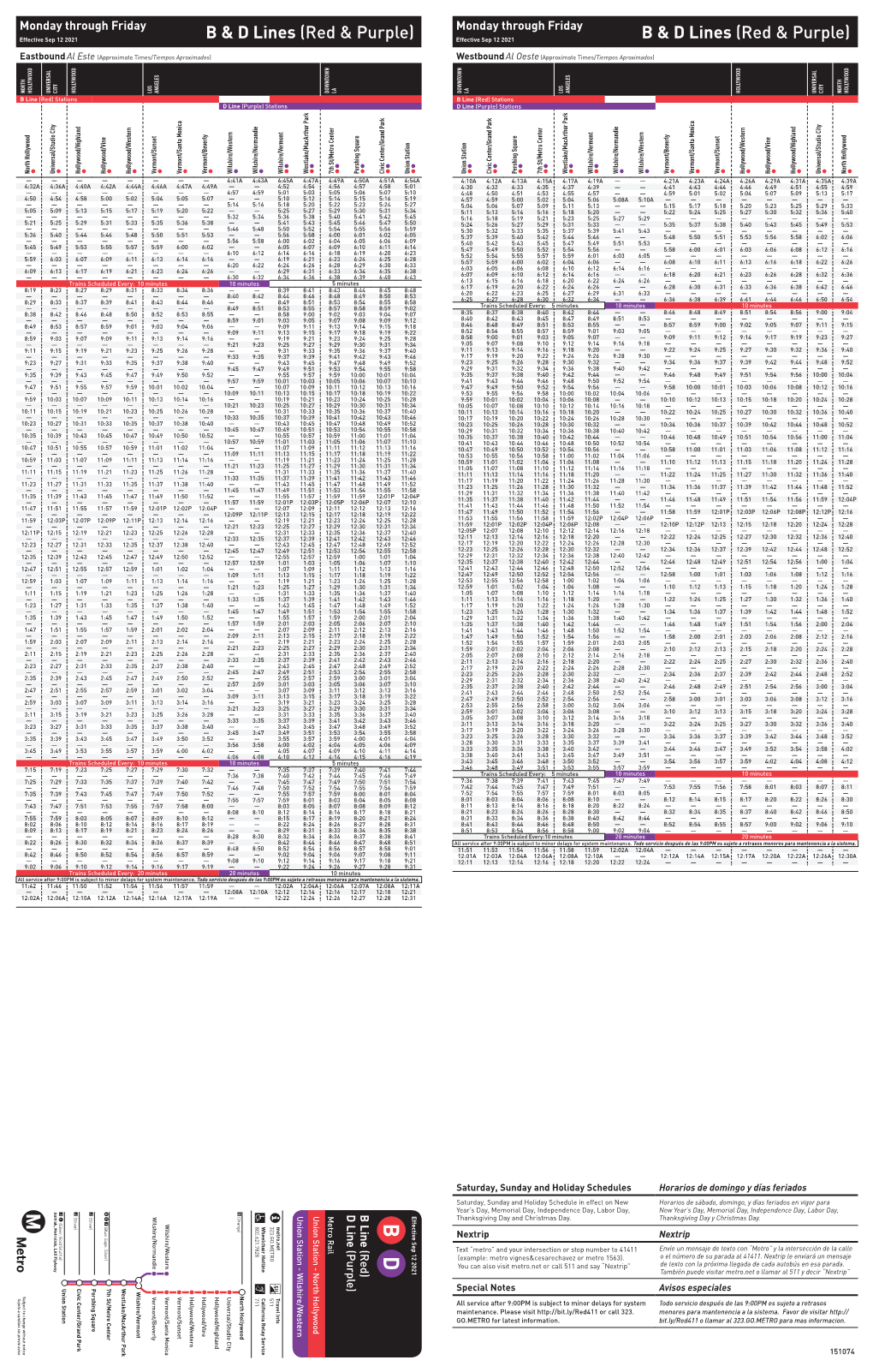 B & D Lines (Red & Purple)