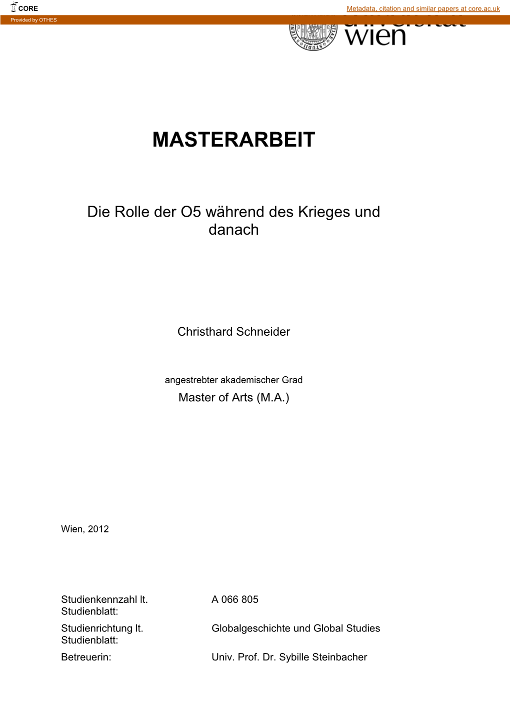 Masterarbeit