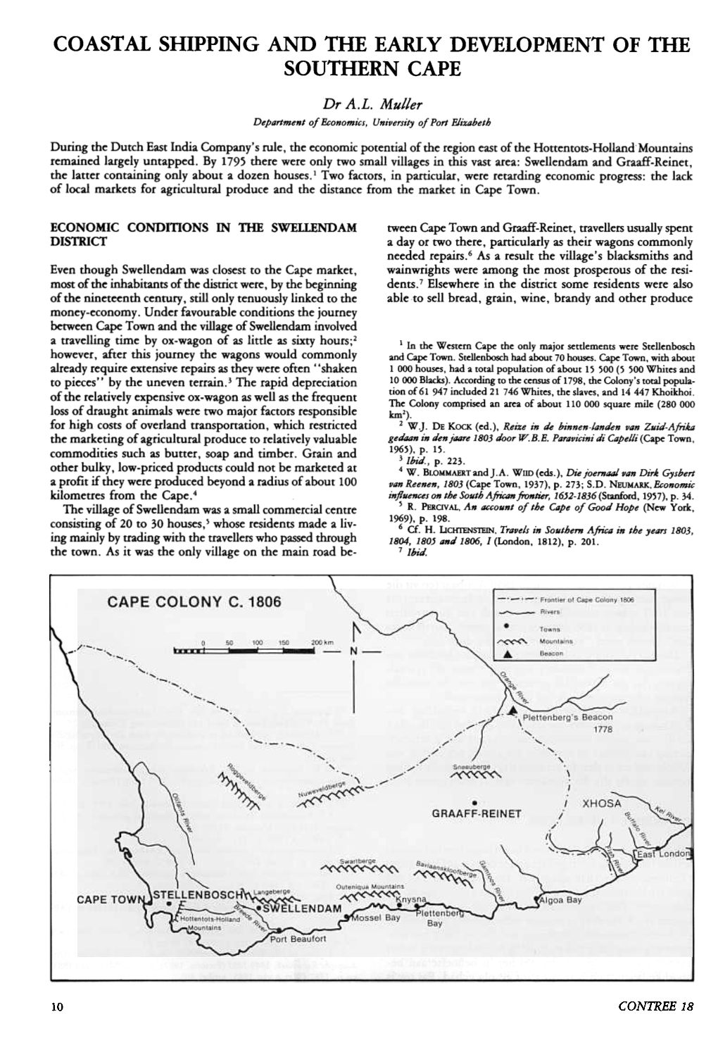 Coastal Shipping and the Early Development of the So Uthern Cape