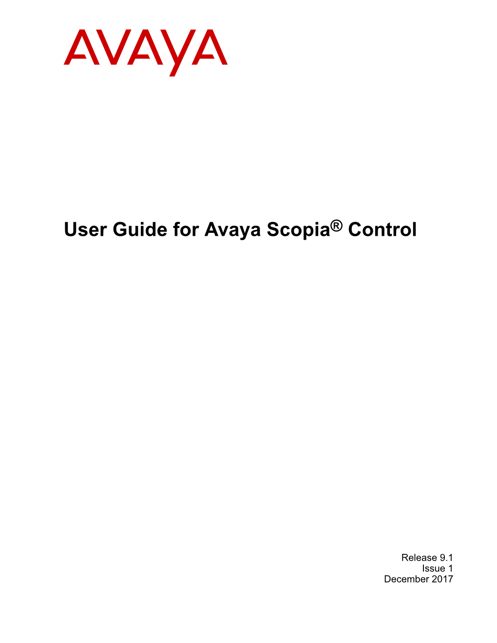 User Guide for Avaya Scopia® Control