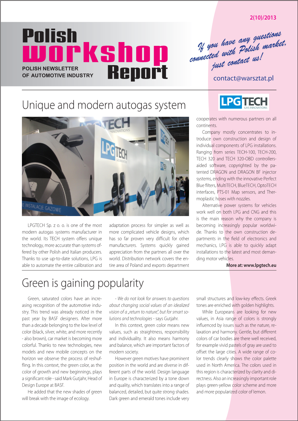 Green Is Gaining Popularity Unique and Modern Autogas System