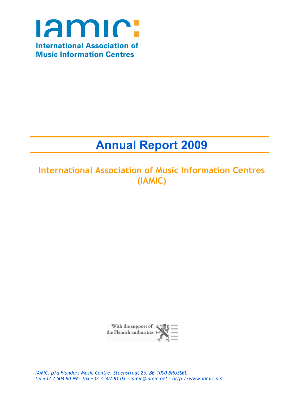 IAMIC Annual Report 2009