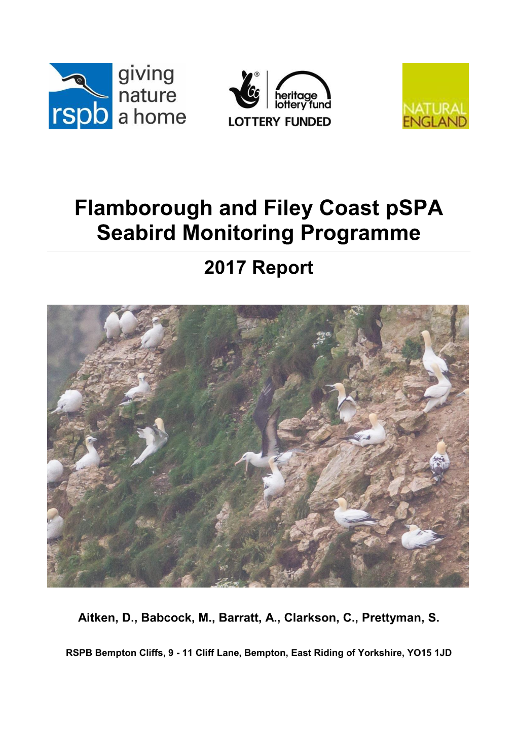 Flamborough and Filey Coast Pspa Seabird Monitoring Programme 2017 Report