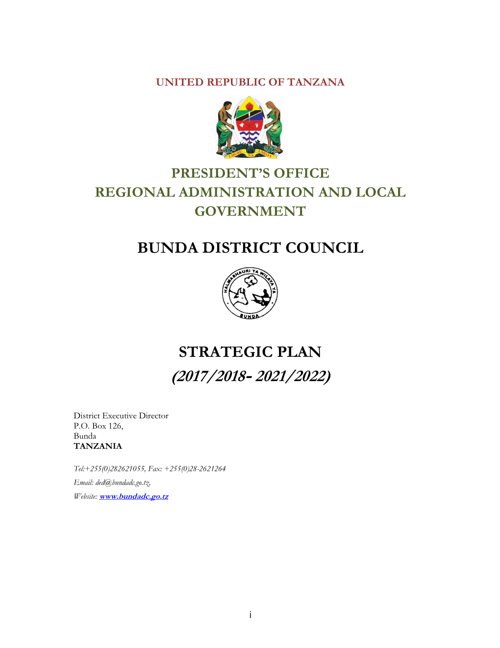 Bunda District Council Strategic Plan