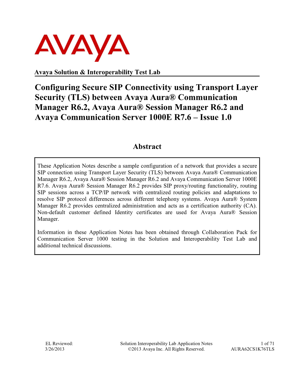 Configuring Secure SIP Connectivity Using