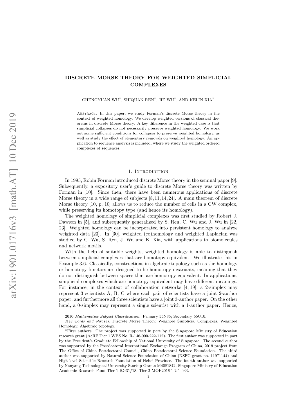 Arxiv:1901.01716V3 [Math.AT]