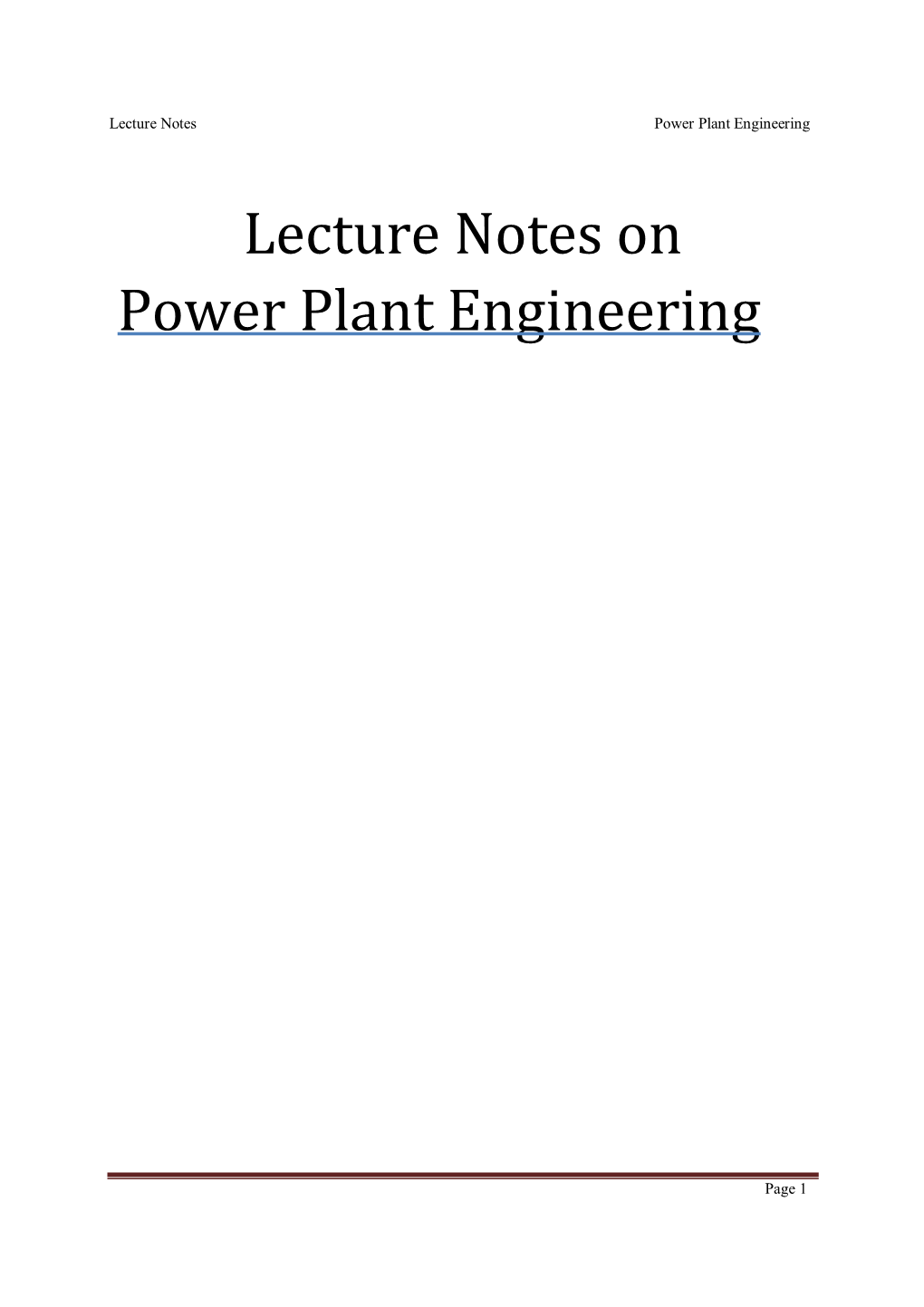 [Power Plant Engineering]