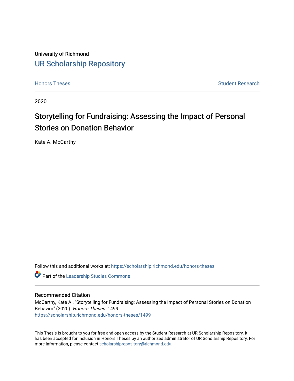 Assessing the Impact of Personal Stories on Donation Behavior